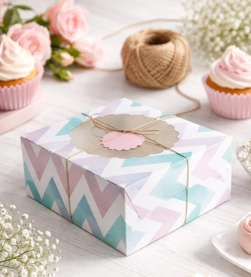 mudrit Cake Boxes with Window 10 Pcs Bakery Boxes for Cakes, Donuts, Brownies, Pie, Pastries and Christmas Cookies: Size 10x10x5 Inches - Image 3